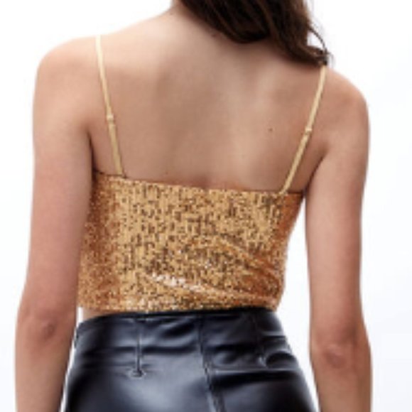 Free People Gold Sequin Camisole - Picture 2 of 10